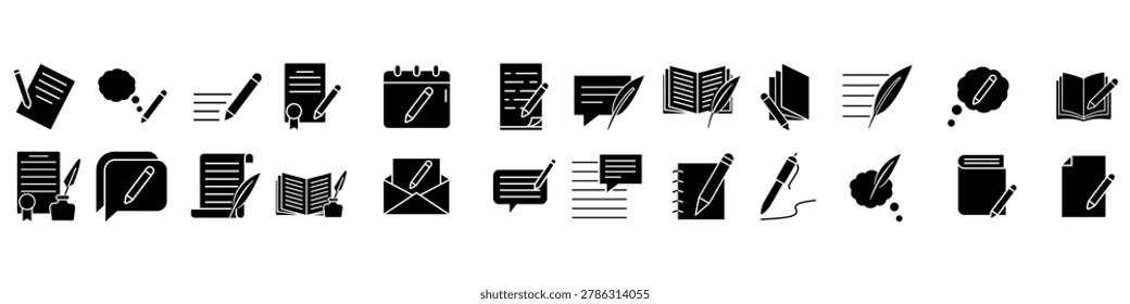 Write icon vector set. notes illustration sign collection. Writer symbol. Edit logo. Design foe web.