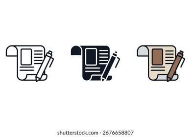 gravar ícones isolados no fundo branco. Design de estilo plano