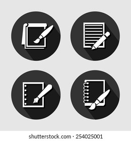 Write icons set great for any use. Vector EPS10.