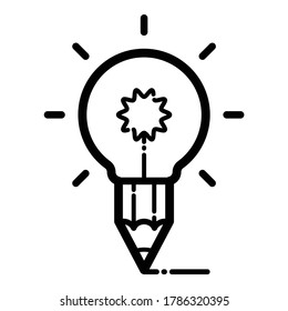 Write An Idea Flat Icon Isolated On White Background
