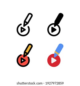 Write Information and Description Video Icon, Logo, and illustration Vector