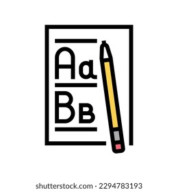 write kid leisure color icon vector. write kid leisure sign. isolated symbol illustration