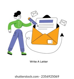 Write A Letter abstract concept vector in a flat style stock illustration