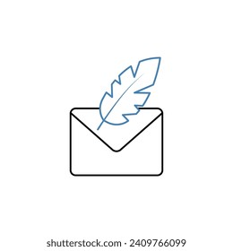 write letter concept line icon. Simple element illustration. write letter concept outline symbol design.