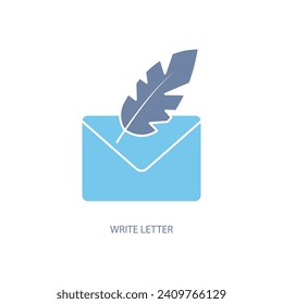write letter concept line icon. Simple element illustration. write letter concept outline symbol design.