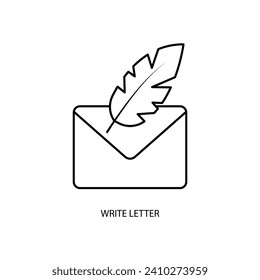 write letter concept line icon. Simple element illustration. write letter concept outline symbol design.