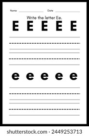 Write the letter Ee. Letter Alphabet Worksheets