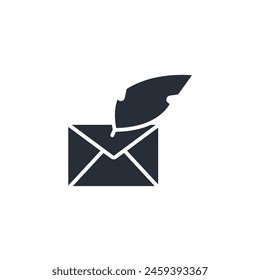 write letter icon. vector.Editable stroke.linear style sign for use web design,logo.Symbol illustration.