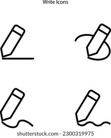 Write line icon. edit icon, Write line icon pattern banner. White web template concept. Vector