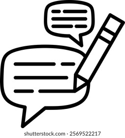 Write Line Vector Icon Design