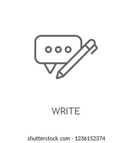Write linear icon. Modern outline Write logo concept on white background from Communication collection. Suitable for use on web apps, mobile apps and print media.