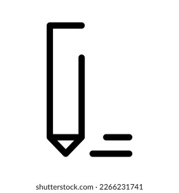 Write Lines Icon Vector Symbol Design Illustration