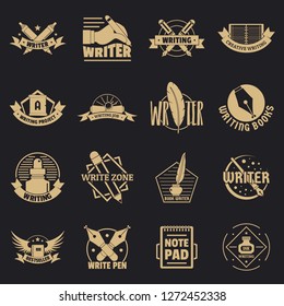 Write logo icons set. Simple illustration of 16 write logo vector icons for web