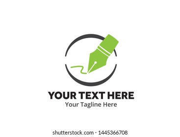 write logo , writer logo ,write icon writer icon flat style design with color for identity , business and button