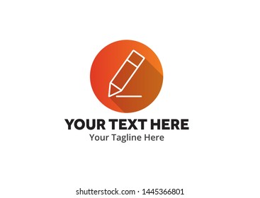 write logo , writer logo ,write icon writer icon flat style design with color for identity , business and button