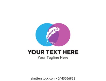 write logo , writer logo ,write icon writer icon flat style design with color for identity , business and button