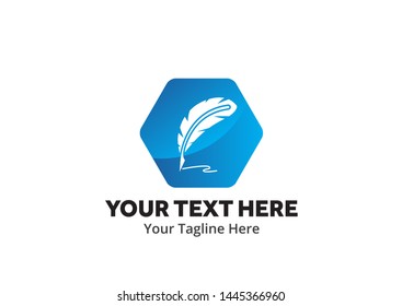 write logo , writer logo ,write icon writer icon flat style design with color for identity , business and button