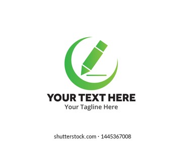 write logo , writer logo ,write icon writer icon flat style design with color for identity , business and button