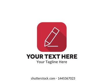 write logo , writer logo ,write icon writer icon flat style design with color for identity , business and button