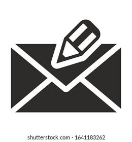 Write mail icon vector. Blog logo symbol.