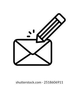 Write Mail icon vector stock illustration