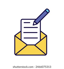 icono de correo de escritura con fondo blanco Vector ilustración de stock
