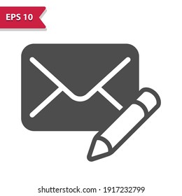 Write Message - Envelope With Pencil Icon. Professional, pixel perfect icon, EPS 10 format.