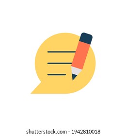 Write message icon in color icon, isolated on white background 