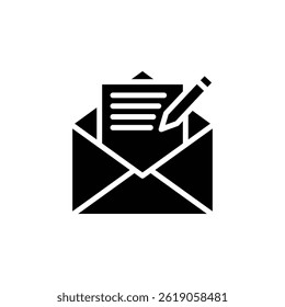 Write message icon with glyph style illustration