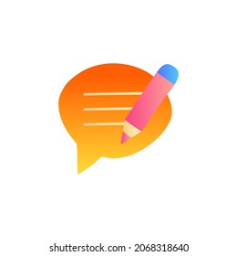 Write message icon in gradient color style