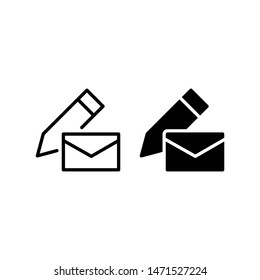 Write message icon. with outline and glyph style