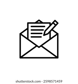 Write message icon with outline style