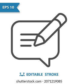 Write Message Icon. Professional, pixel perfect icon, EPS 10 format.