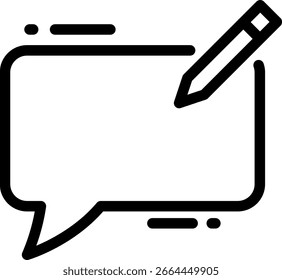 Ícone Gravar Mensagem: Balão de Fala com Lápis