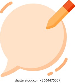 Write Message Icon with Speech Bubble and Pencil