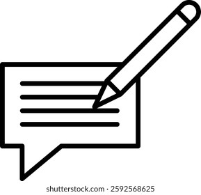 Write Message Vector Line Icon Design