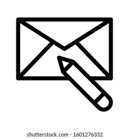write message vector thin line icon 