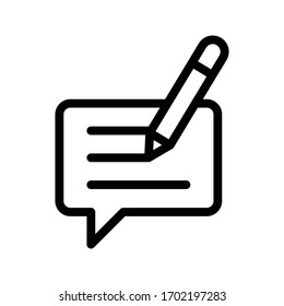 write message vector thin line icon 