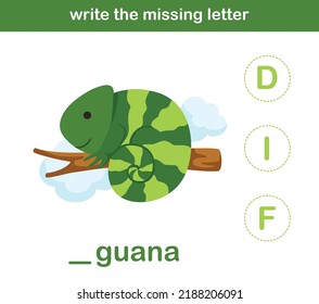 write the missing letter,illustration, vector