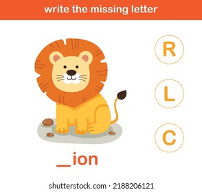 Write The Missing Letter,illustration, Vector