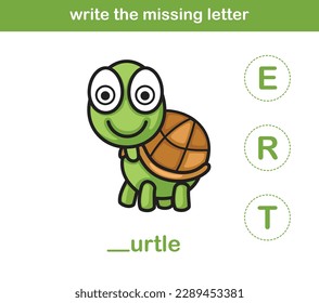 write the missing letter,illustration, vector
