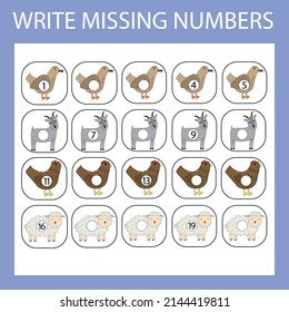 Write The Missing Numbers In The Correct Order