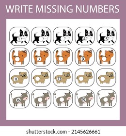 Write The Missing Numbers In The Correct Order