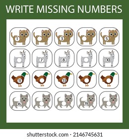 Write The Missing Numbers In The Correct Order