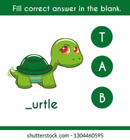 write the missing word turtle