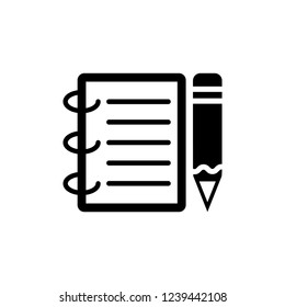 Write a Note Icon - Black color