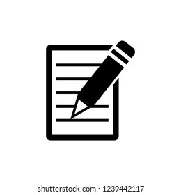 Write a Note Icon - Black color