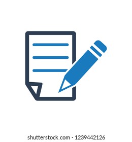 Write a Note Icon - Black on a white background