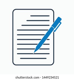 Write a note icon. Flat style vector EPS.