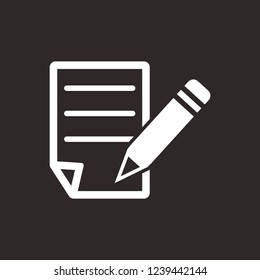 Write a Note Icon - White